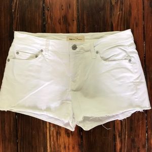White denim shorts